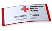 The standard polar&reg; "color" name tag comes in three sizes available for self-inscription. Printed sheets are prepared on the PC and printed off or preprinted with a color logo using the offset service.