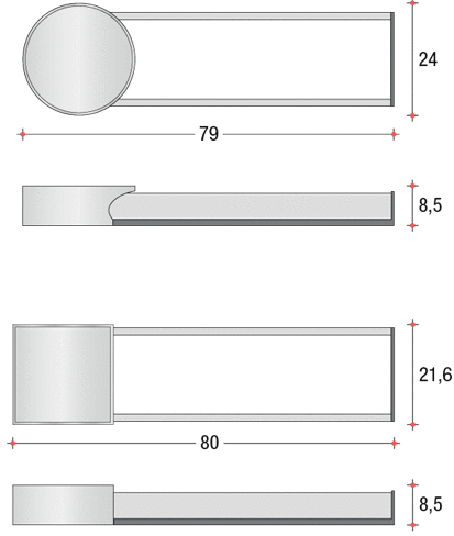 technical drawing of amigo® circle & square "alu-print"